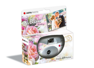 AgfaPhoto LeBox Wedding Single Use Disposable Camera with Flash, 27 Photos